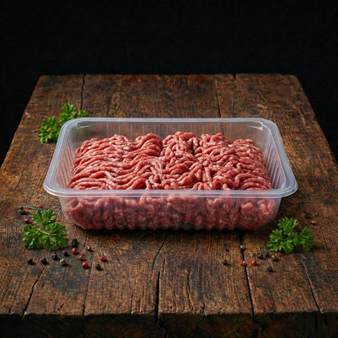 Minced beef from a young bull
