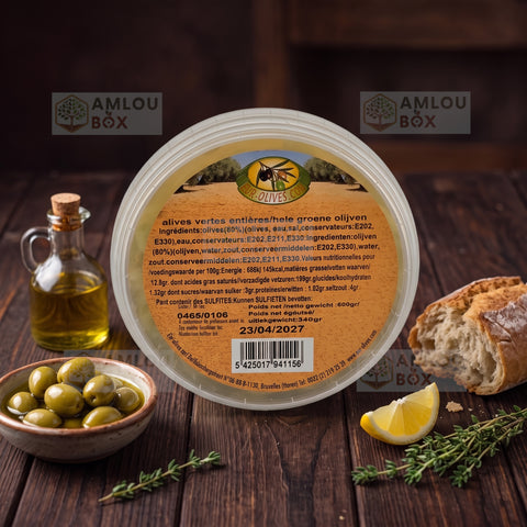 Atlas Delice - Green Olives (Whole with Pit), 600g