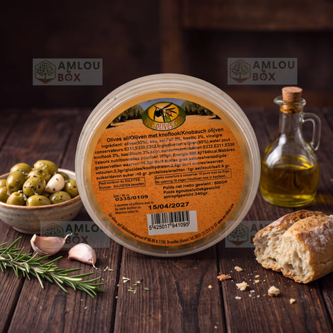 Atlas Delice - Green Olives with Garlic, 600g